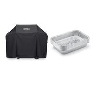 Weber 7183 Funda Premium para Spirit/Spirit II Serie 300 y Spirit 200, Negra & 6415 Small 7-1/2-Inch-by-5-inch Aluminum Drip Pans, Set of 10