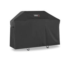 Weber 7757 Genesis 300 Series Prem Grill Cover, Negro | Para Weber® Genesis® Serie 300 de 3 quemadores, resistente al agua, cubierta de parrilla duradera, correas de sujeción