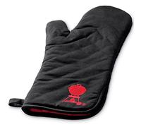 Weber Barbacoa Mitt | Manopla de algodón negro para parrilla con puño plegable, lazo para colgar, talla única, accesorio para parrilla