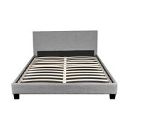 Weber Cama con somier, gris claro, 140x190 cm
