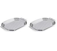Weber Cesta para asar Premium, grande (36 x 26 cm), de acero inoxidable, resistente al calor y apto para lavavajillas, ideal para acompañamientos, apto para todo tipo de barbacoas - Plata (6678)