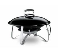 Weber Chimenea portátil de jardín, tapay cuba de acero esmaltado, soporte para tapa y asa de nailon con protector térmico de aluminio, patas estables, escudo térmico - Negro (2750)