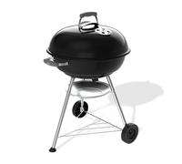 Weber Compact Kettle Parrilla de carbón (versión 2026) / Soporte de Tres Patas con Ruedas, diseño Resistente al Calor y a la corrosión, Parrilla cromada de Tres Capas, 57 cm, Negro