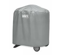 Weber Funda para barbacoa Q1000/2000 con soporte, transpirable, resistente a los rayos UV y al agua, protección contra condiciones climáticas, cierre de velcro para fijación - Gris (7177)
