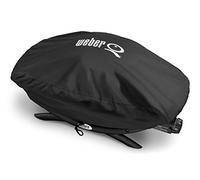 Weber Funda Premium para barbacoa serie Q100/1000, transpirable, resistente al agua, protección contra viento y condiciones climáticas, con cierre de velcro para fijación - Negro (7117)
