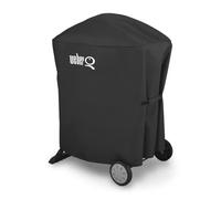 Weber Funda Premium para barbacoa serie Q1000/2000 con soporte, transpirable, resistente al agua, protección contra viento y condiciones climáticas, con cierre de velcro para fijación - Negro (7120)