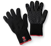 Weber Guantes Premium para barbacoa, talla L/XL, 1 par, de mezcla de tejido Kevlar, negros con puntas de silicona, protección contra temperaturas muy altas - Negro (6670)