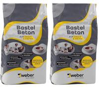 WEBER Hormigón para manualidades de 5 kg, versátil para verter y amasar, pintable y barnizable, lijable, ideal para trabajos creativos, interior y exterior (Paquete de 2)
