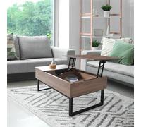 WEBER INDUSTRIES Flower Mesa de Centro, Madera Metal, Blanco, 110x55