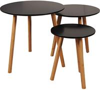 WEBER INDUSTRIES Lote de 3 mesas Bajas encajables Venus, Negro
