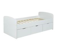 WEBER INDUSTRIES Venta-Unica - Cama LOUANE con 2 cajones y 1 arcÛn - 90 x 190 cm - Blanco