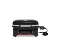 Weber Lumin Compact Barbacoa eléctrica compacta portátil, hasta 315 °C, con termómetro Integrado en la Tapa, Parrillas de Hierro esmaltado, Superficie de cocción de 43 x 32 cm, Negro (1502044)