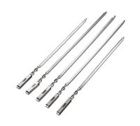 Weber Mangal 8467 - Juego de brochetas de acero inoxidable (57 cm, 4 piezas, para barbacoas de 57 cm), color plateado