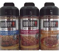 Weber - Mezcla de condimentos naturales de 3 sabores: (1) mezcla de condimentos Weber Chicago Steak, (1) mezcla de condimentos Weber Gourmet para hamburguesas y (1) mezcla de condimentos Weber Smokey