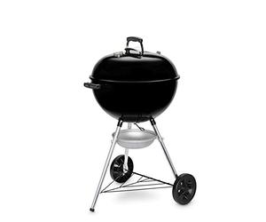 Weber Original Kettle Barbacoa de carbón, superficie de la parrilla de Ø 57 cm, barbacoa con tapa y cuba esmaltadas en porcelana, termómetro en tapa, sistema de limpieza One-Touch - Negro (14101004)