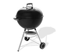 Weber Original Kettle Parrilla de carbón/Tapa y Cuba de Acero esmaltado en Porcelana, Área de cocción: Ø 57 cm, Sistema de Limpieza One-Touch, termómetro en la Tapa, Trípode con Ruedas, Negro