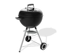 Weber Original Kettle Parrilla de carbón/Tapa y Cuba de Acero esmaltado en Porcelana, Área de cocción: Ø 47 cm, Sistema de Limpieza One-Touch, termómetro en la Tapa, Trípode con Ruedas, Negro