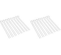 Weber Set de Pinchos dobles, 30 cm de largo, 8 unidades, ideal para sujetar camarones, verduras o carne, fácil vuelta de los alimentos en la parrilla, apto para lavavajillas - Plata (6320)