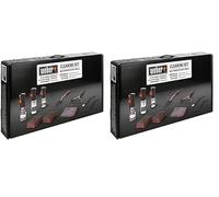 Weber Set Limpieza para barbacoas de Acero Inoxidable: 3 cepillos Distintos, Limpiador de Parrilla y Acero Inoxidable 300ml, Spray Antiadherente 200ml, paño de Microfibra, rasqueta, esponjas (18283)