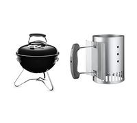 Weber Smokey Joe Barbacoa de Carbón, 37 cm, Negro 1111004 + 7447 - Chimenea de encendido compacta Rapidfire