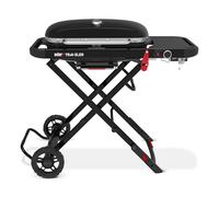 Weber Traveler (2026) - Barbacoa de Gas portátil y Plegable, Ruedas, Bloqueo de Tapa, termómetro, 1 Quemador, 111 cm Ancho, área de cocción 2065 cm², Negro