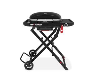 Weber Traveler Compact (2026) - Barbacoa de Gas portátil y Plegable, Ruedas, Bloqueo de Tapa, termómetro, 1 Quemador, 81 cm Ancho, área de cocción 52x36 cm, Negro