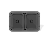 Weber Works 3400220 - Juego de bandejas para Servir (5 Piezas, Apto para Modelos Slate 76 cm, Spirit EP (2025), se compone de Bandeja para Servir, 2 recipientes con Tapa, Color Plateado y Negro