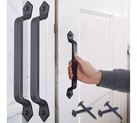 WEBI Manilla para Puertas,28cm Manija de Puerta de Granero de Hierro Fundido,Tirador Puerta Corredera,Maneta Puerta Exterior,Tiradores Puertas,Paquete de 2