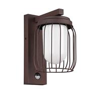 webmarketpoint Aplique jaula de óxido 1 x E27 Tuela IP44 Sensor movimiento Trio Lighting