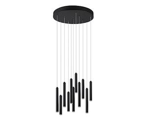 webmarketpoint Suspensión Moderna Tubular 11 Tubos Led Negro Ø40 cm Trio Lighting