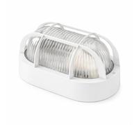 WEBMATEL Aplique de Pared Exterior Oval Blanco para Bombillas E27 IP44 250V No Incluye Bombilla