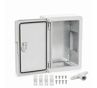 WEBMATEL Armario Eléctrico Estanco 200x300x130 IP65 IK08 ABS con Puerta Opaca Gris y Placa Galvanizada Incluida