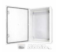 WEBMATEL Armario Eléctrico Estanco 600x400x200 IP65 IK08 ABS con Puerta Opaca Transparente y Placa de Montaje Galvanizada Incluida