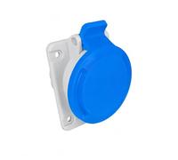WEBMATEL Base Cetac Empotrar 32A 230V IP54 2P+T - Enchufe Hembra Industrial Inclinado 10° SpeedPRO