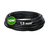 WEBMATEL Cable Eléctrico Flexible 1,5 mm² | Rollo de 10 Metros | Cable Unipolar H07Z1-K Libre de Halógenos | Negro | Sección 1,5 mm² | Hilo Conductor de Cobre |