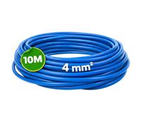 WEBMATEL Cable Eléctrico Flexible 4 mm² | Rollo de 10 Metros | Cable Unipolar H07Z1-K Libre de Halógenos | Azul | Sección 4 mm² | Hilo Conductor de Cobre |