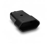 WEBMATEL Clavija Enchufe Bipolar Hembra | Base Enchufe Plano Negro | Sin TT | Contactos fabricados en latón niquelado | 10A | 250V | IP20 |