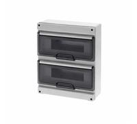 WEBMATEL Cuadro Eléctrico Superficie 18 Módulos 240x331x80mm IP65 Incluye Obturadores y Carril DIN