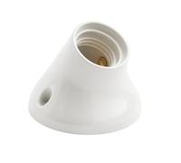 WEBMATEL Portalámparas E27 Zócalo Curvo para Pared | Soporte de Lámpara con Casquillo E27 | Base Portalámparas para Apliques | 4A 250V | Fácil de instalar | Blanco