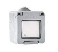 WEBMATEL Pulsador Luminoso Estanco de Superficie IP55 10A 250V con Tapa de Portección Infantil