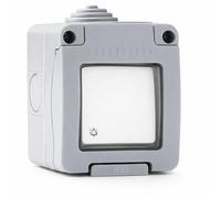 WEBMATEL Pulsador Timbre Estanco de Superficie IP55 10A 250V con Tapa de Portección Infantil