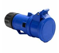 WEBMATEL Toma Cetac 220V - IP54-2 P+T -16A - Base Enchufe Hembra - Base Industrial 3 Pines Monofásico - Adaptador Estanco Eléctrico