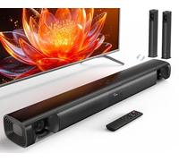 WebsLand Barra de sonido para Smart TV, sistema de sonido envolvente de 80 W, diseño desmontable 2 en 1, barra de sonido de 2.0 canales, 4 woofers y tweeters de doble bocina, altavoz óptico Bluetooth