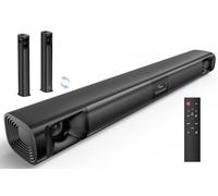 WebsLand Barra de sonido para TV, barra de sonido de 80 W con tweeters de doble bocina, woofers cuádruple, conexión ARC/AUX/óptica, barra de sonido Bluetooth 5.3, diseño desmontable 2 en 1, sistema de