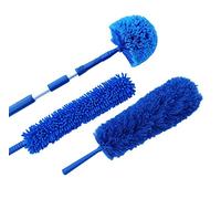 U.S. Duster Company Kit de polvo de microfibra de triple acción con poste de extensión telescópico de aluminio de 18 a 20 pies, plumero Webster para telaraña, plumero de ventilador de techo de