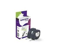 Wecare S0721660 - Juego de 2 cintas para Dymo LetraTag Plast (12 mm, 4 m), color negro sobre blanco