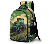 WECECE Bolsa Escolar Diseño Tractor Niño 7-10 Años Mochila Primaria Farm Tractor Niña Primaria 2º-4º Mochila de Escuela, School Bag Ligera Resistente para Regalo de Cumpleaños
