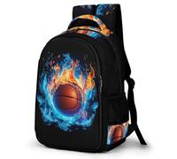 WECECE Bolsa Escolar Fuego Baloncesto Niño 10-12 Años Mochila Primaria Baloncesto Niña Primaria 3º-5º Mochila de Escuela, Backpack Grande Ajustable para Escuela y Viaje Clases y Salidas