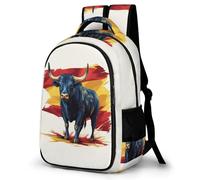 WECECE Bolsa Escolar Ganado Niño 9-13 Años Mochila Primaria Toro de Lidia Español Niña Curso 2-5 Mochila de Escuela, Backpack Duradera y Práctica para Viaje y Ocio Actividades Diarias