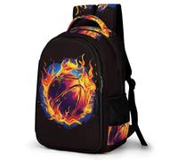 WECECE Bolsa Escolar Llamas Baloncesto Niño 7-12 Años Mochila Primaria Baloncesto Niña Primaria y Colegio Mochila de Escuela, School Bag Grande Ajustable para Clases y Actividades